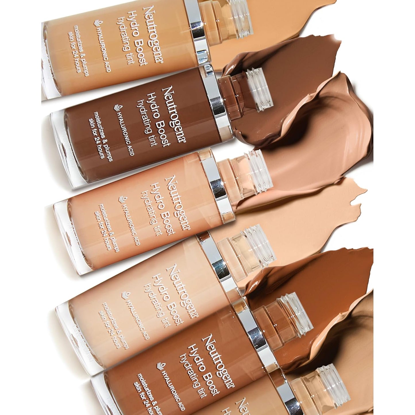 Neutrogena Hydro Boost Hydrating Tint Foundation Makeup for Dry Skin, with Hyaluronic Acid, Lightweight Oil-Free Water Gel, Non-Comedogenic, 30 Buff Color, 1.0 fl. oz