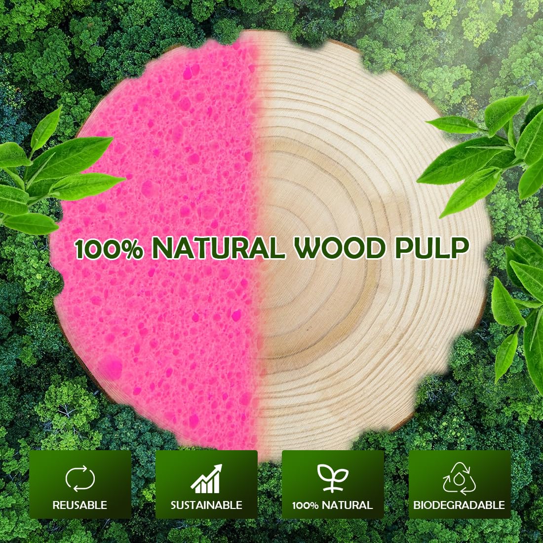 AIDEA 96Count Compressed Facial Sponges Pink, Round Face Sponges for Cleansing, Natural Cellulose Cosmetic Spa Sponges for Washing Face, Exfoliating, Makeup Removal, Travel Essentials for Women