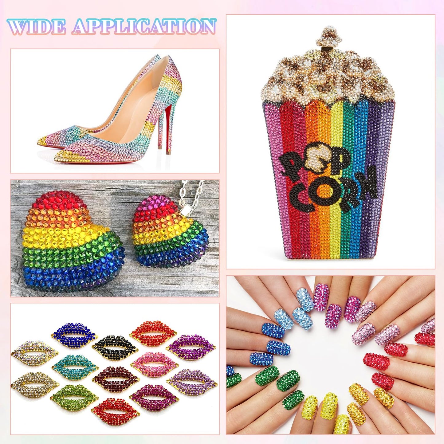 24000Pcs Resin Rhinestones with 3Pcs B7000 Jewelry Glue for Crafting, Multicolors 3mm Non Hotfix Flatback Gems, Bedazzling Crystal for DIY Crafts Clothing Tumblers Mugs Shoes Fabric Decor Nail Art