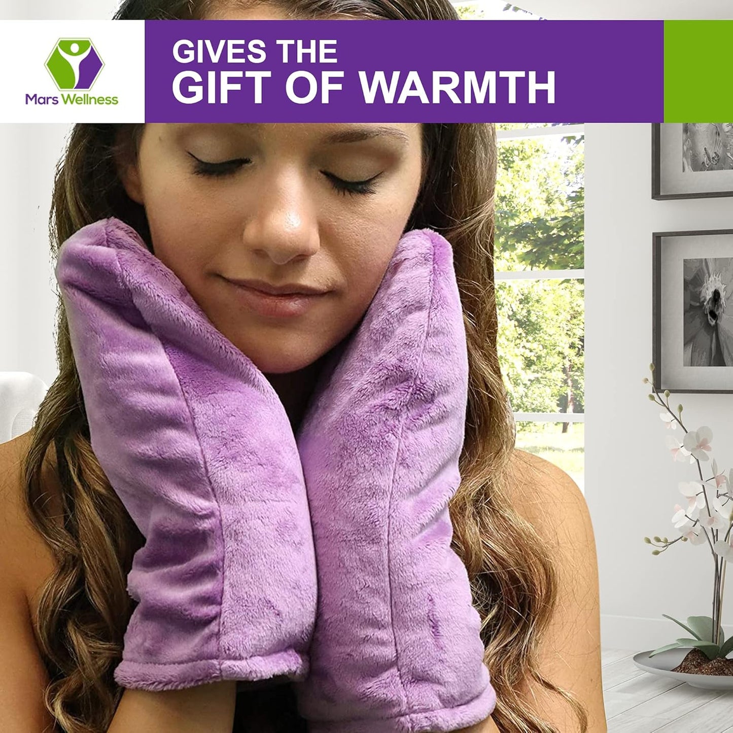 Mars Wellness Heated Microwavable Mitts - Herbal Hot/Cold Deep Penetrating Herbal Aromatherapy Therapy Mittens with Flaxseed and Herbs - Trigger Finger, Inflammation, Carpal Tunnel - Mauve