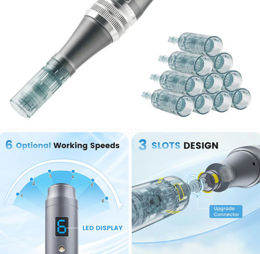 Derma Roller Pen 0.25mm — microneedle beauty kit for men and women, designed to boost collagen and smooth skin texture at GlownovaBeauty.