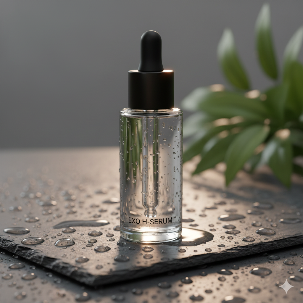 EXO SKIN SIMPLE EXO H-SERUM™ — exosome and hyaluronic acid treatment for deep hydration and skin renewal at GlownovaBeauty.