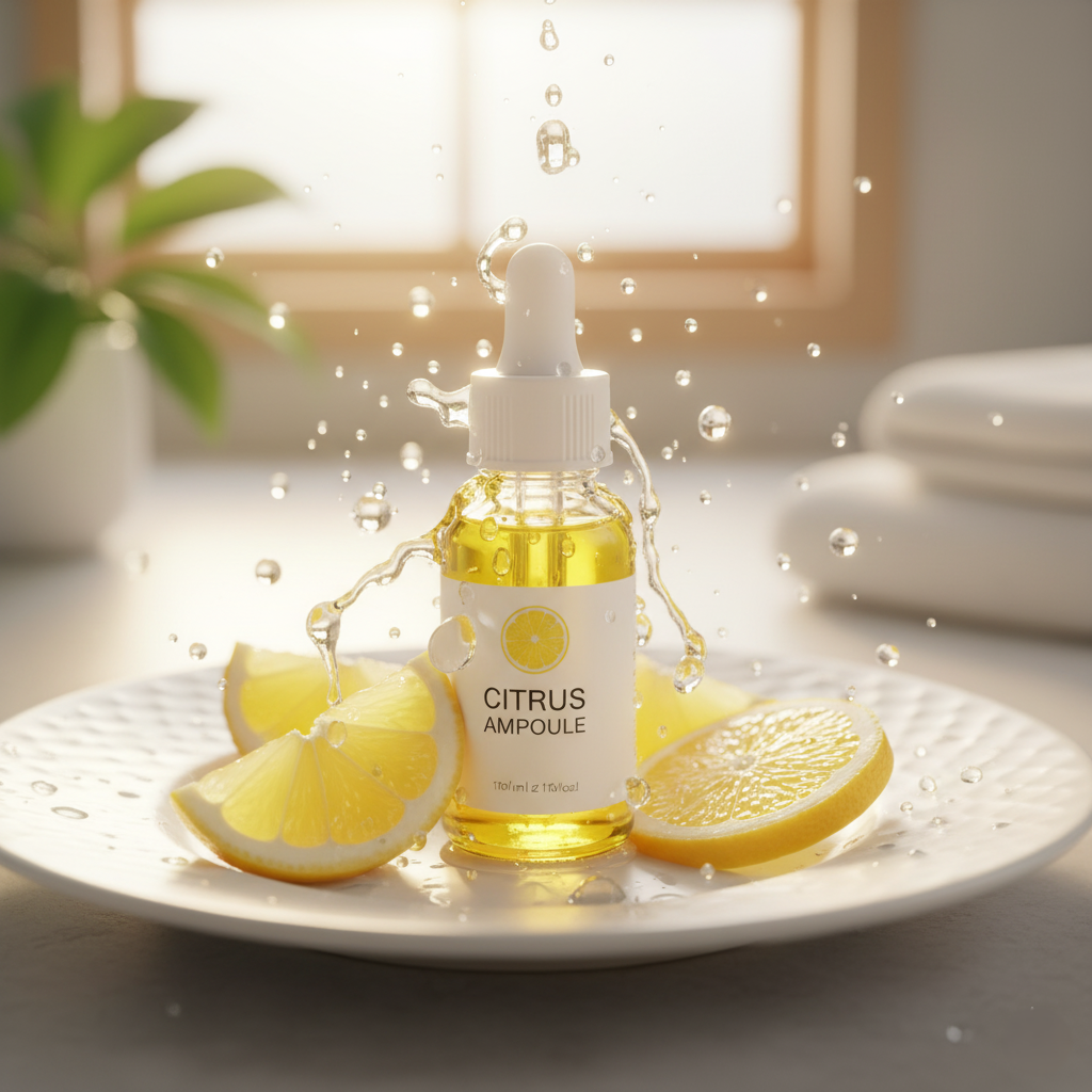 Vita C Brightening Ampoule Serum — 85% lemon water vitamin skincare for dull, uneven skin tone, providing hydration and radiance at GlownovaBeauty.