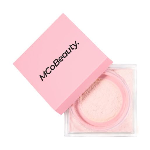 MCoBeauty Loose Powder Cool & Set - Rose Pink, Finely Milled Water-Based Setting Powder, Vegan, Cruelty Free Cosmetics