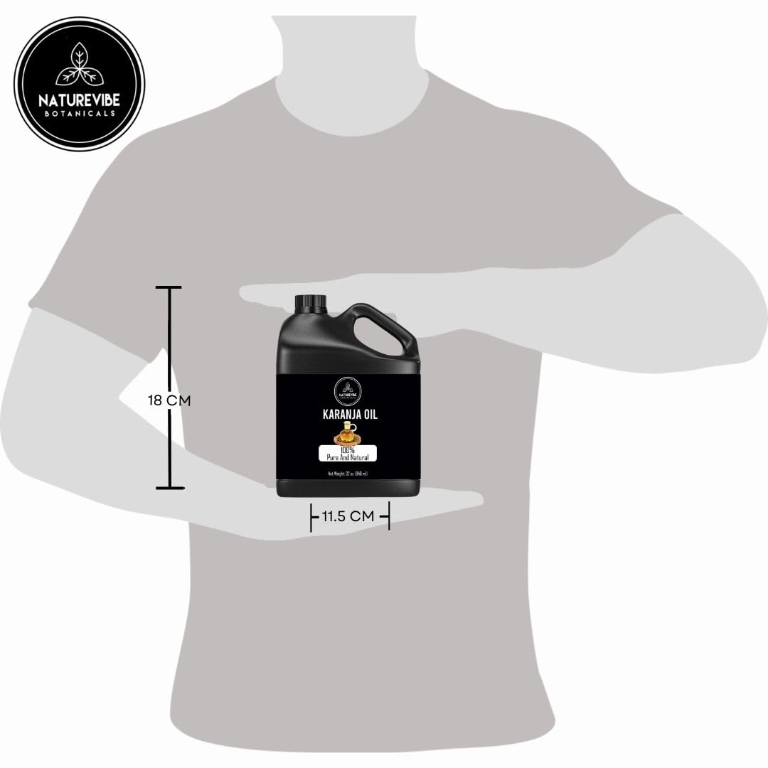 Naturevibe Botanicals Karanja Oil 32 Ounces | 100% Pure and Natural | Great for Skin Care and Hair Care