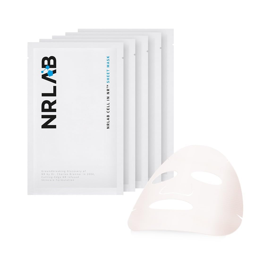 Korean Sheet Mask – Anti Aging Face Mask with NR, Antioxidants & Hydrating Serum – Moisturizing Face Masks Skincare Korean for Glass Skin, Radiance & Sun-Damaged Skin - 5 Mask Count