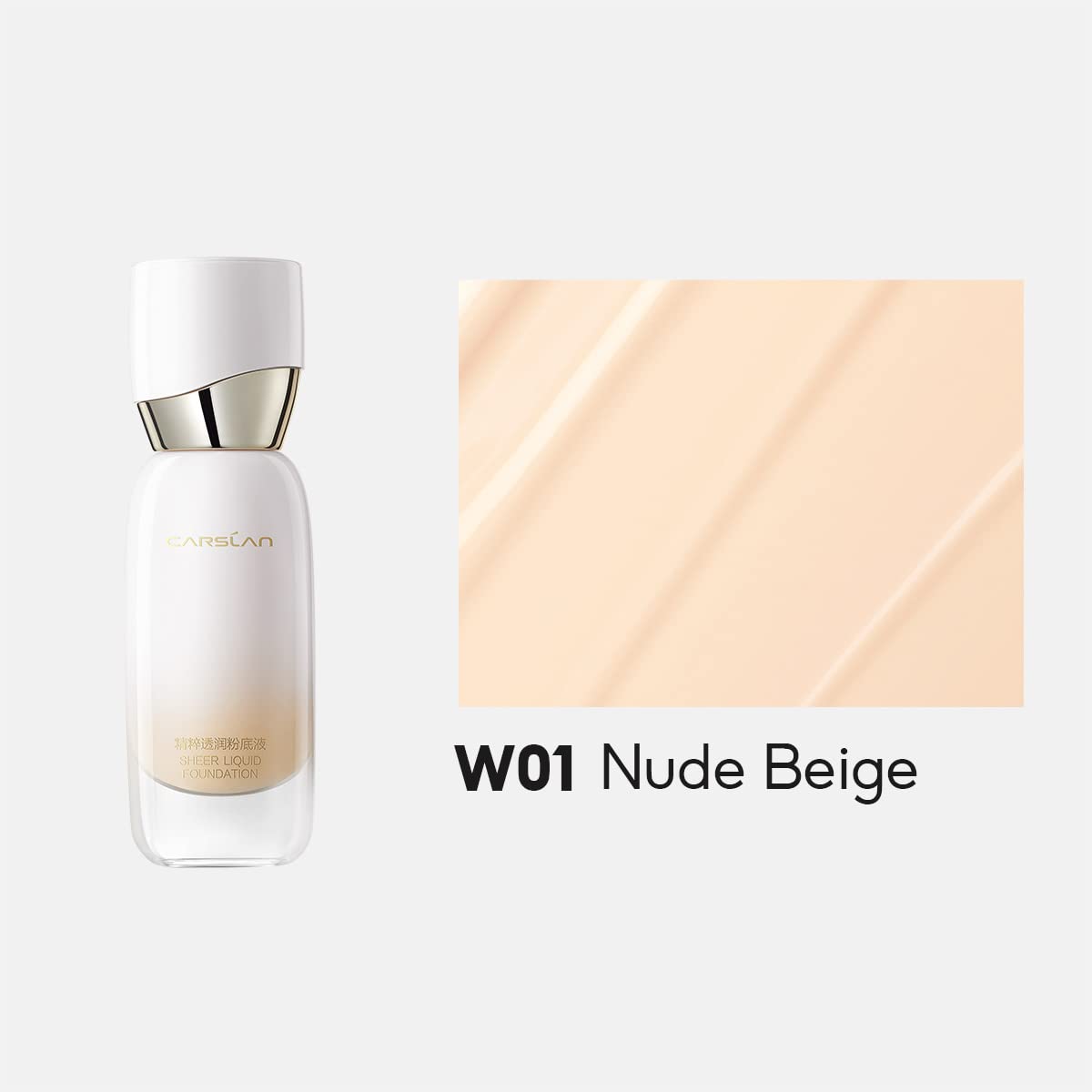 Sheer Liquid Foundation With Hydrating Serum, 24H Long-Lasting Moisturization, Medium Full Coverage, Anti-Aging, Build Dewy Health Skin, W01 Nude Beige, 1 FlOz