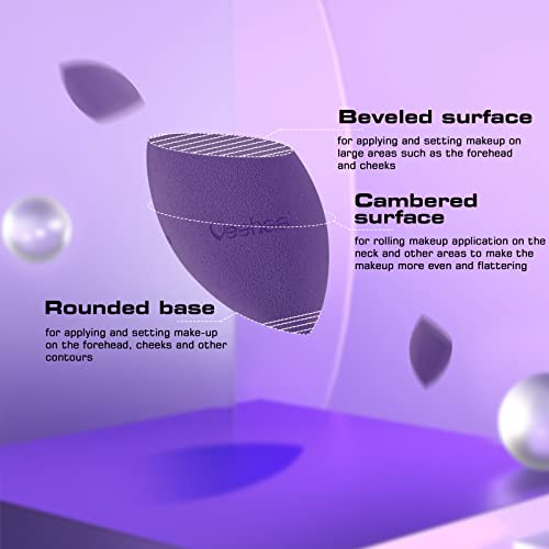2PCS Makeup Sponge Set, Latex Free Makeup Blender for foundation, Makeup Sponges egg shaped, Makeup Sponges for all areas