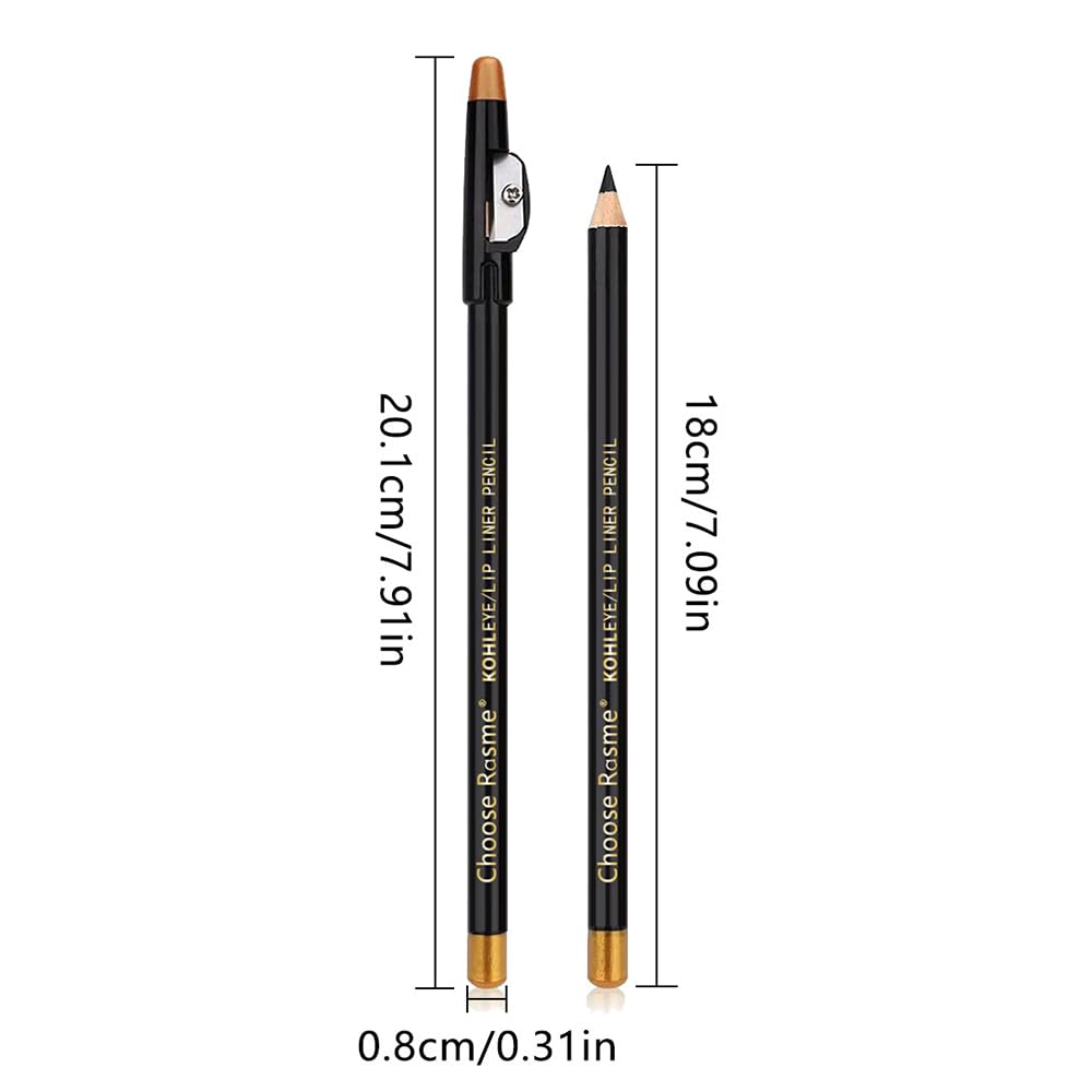 5Pcs Wooden Hard-Core Eyebrow Pencils for Women, Dark Brown Eyebrow and Eyeliner Pencil, Long Lasting Waterproof and Sweat-Proof, Beginner Makeup Brow Pencil, Create a Natural Eye Brow