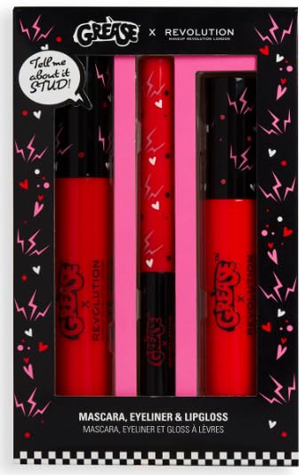 Revolution X Grease Shape Up Sandy Transformation Lip and Eye Set, 0.34 Fl Oz (Pack of 1), Black