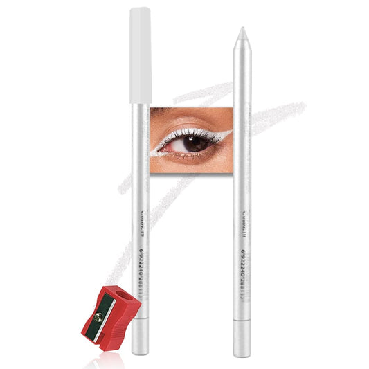 Kaely Gel Eyeliner Pencil for Women, Pearl White Eye Liner Waterproof Smudge Proof with Sharpener, Waterline Eye Makeup Liners, delineador de ojos contra el agua, Vegan & Cruelty-Free, 19