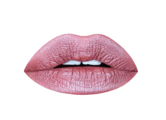 Aromi Metallic Liquid Lipstick | Dusty Rose Lip Color w/Shimmery Finish, Long-Lasting, Waterproof, Nude Berry, Vegan, Cruelty-Free (Pixie Dust)
