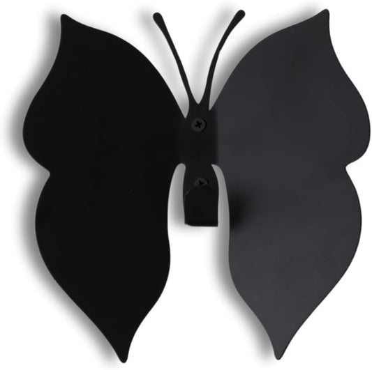 Butterfly 3D Black Butterfly Wall Hooks: Girl’s Bedroom Double-Hook Coat Rack Mount for Hanging Coat,Clothing,Backpacks,Purses,Jewelry,Towels, Girls Room DécorCut-Out Metal 2 Hangers