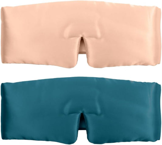 SUNDAYSILKS™ | Adjustable Silk Sleep Mask for Side Sleeper | Cloud-Like Comfort, Weighted for Deep Sleep | Soft Sleep Face Mask for Women & Men, Full Blackout, Cooling Silk Eye Mask for Sleeping (2PK)