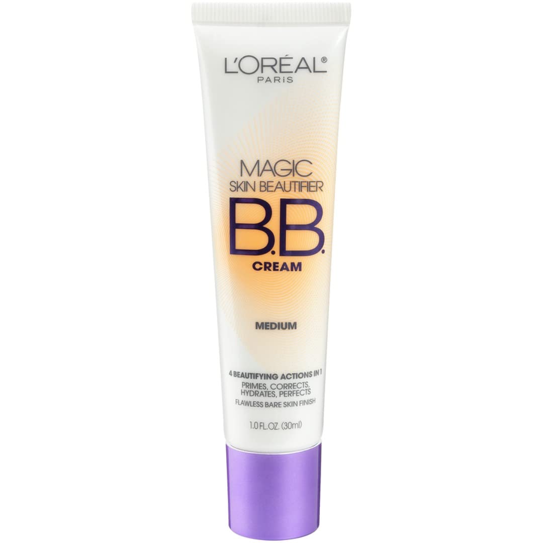L'Oréal Paris Makeup Magic Skin Beautifier BB Cream Tinted Moisturizer, Medium, 1 fl oz, 1 Count