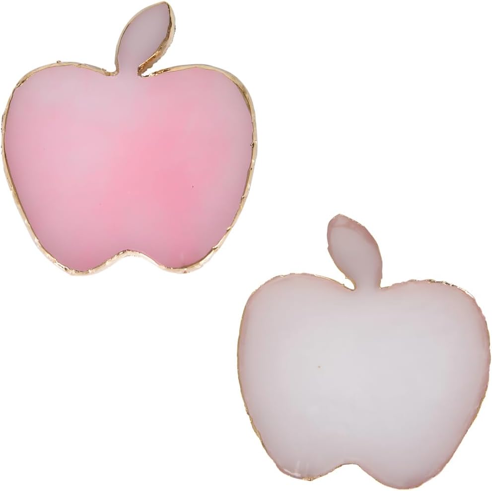 Nail Polish Palette, 2Pcs Resin Nail Art Palette, Nail Painting Mixed Color Palettes, Gold Edge Makeup Mixing Tray, Nail Supplies For Nail Techs, Nail Art Display Board(Apples)