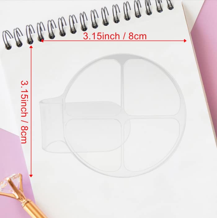 HLLMX 2 PCS Handheld Makeup Mixing Tray Hand Makeup Mixing Palette Acrylic Nail Art Manicure Palette Clear Foundation Palette Eyeshadow Makeup Hand Palette for Mixing Foundation