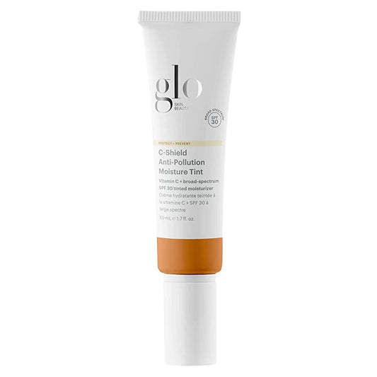 Glo Skin Beauty C-Shield Anti-Pollution Moisture Tint - Tinted Moisturizer With SPF 30 for Face, Broad Spectrum Protection & Vitamin C, 1.7 Oz (7W-Dark)