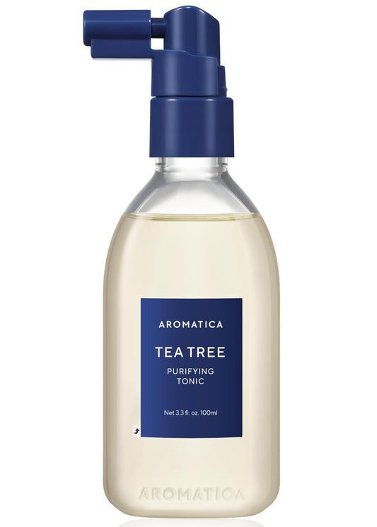 AROMATICA Tea Tree Purifying Tonic, Paraben, Silicone, Sulfate-free | Vegan | Soothing & Cooling Tonic for Your Scalp | Helps Hair Look Healthier and Nourished | Natural Ingredients Only (3.38oz)