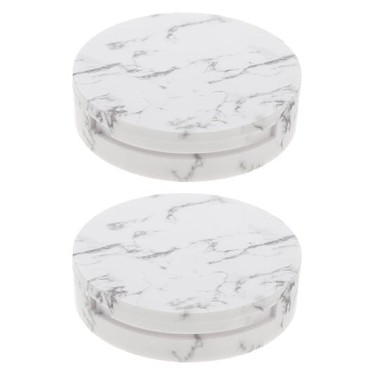EXCEART Makeup Powder Container Pressed Powder Box 2Pcs Compact Cosmetic Powder Containers Makeup Empty Loose Powder Boxes (Assorted Color) Makeup Powder Puff
