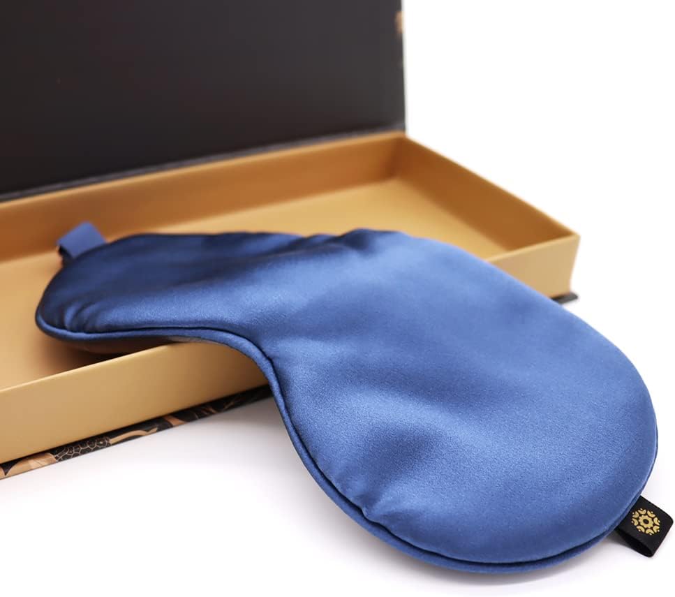 Premium 25 Momme Mulberry Silk Eye Mask for Sleeping (Ocean)