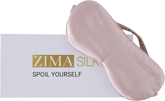 ZIMASILK 100% 22 Momme Pure Mulberry Silk Sleep Mask,Filled with 100% Mulberry Silk,Silk Wrapping Strap- Super Soft & Comfortable Sleep Eye Mask for Sleeping (Light Plum)