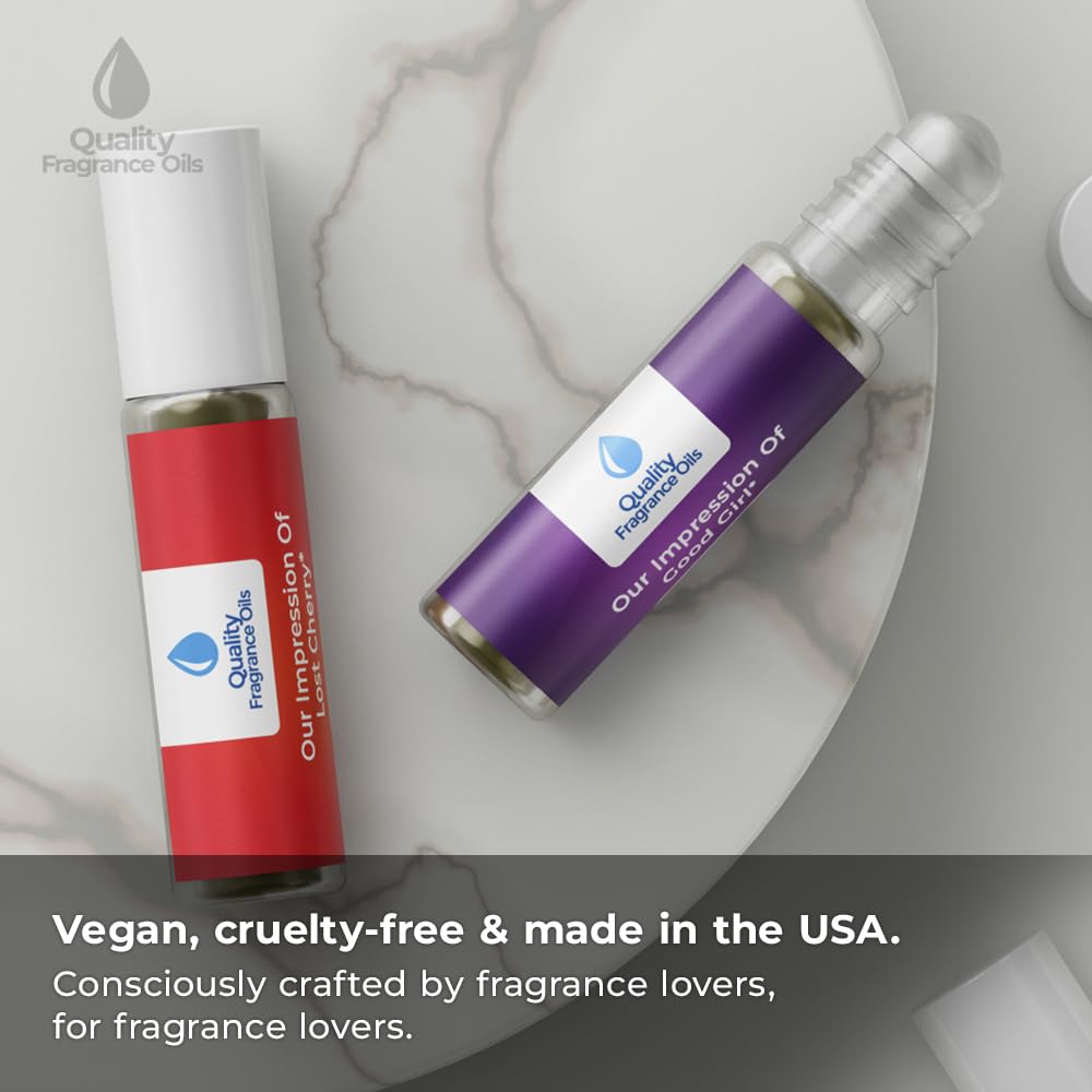 Quality Fragrance Oils' Good Girl Impression #277 | Long-Lasting Perfume Oil, Alcohol-Free, Strong Scent, 10ml Roll-On | Affordable Alternative to Designer Fragrances