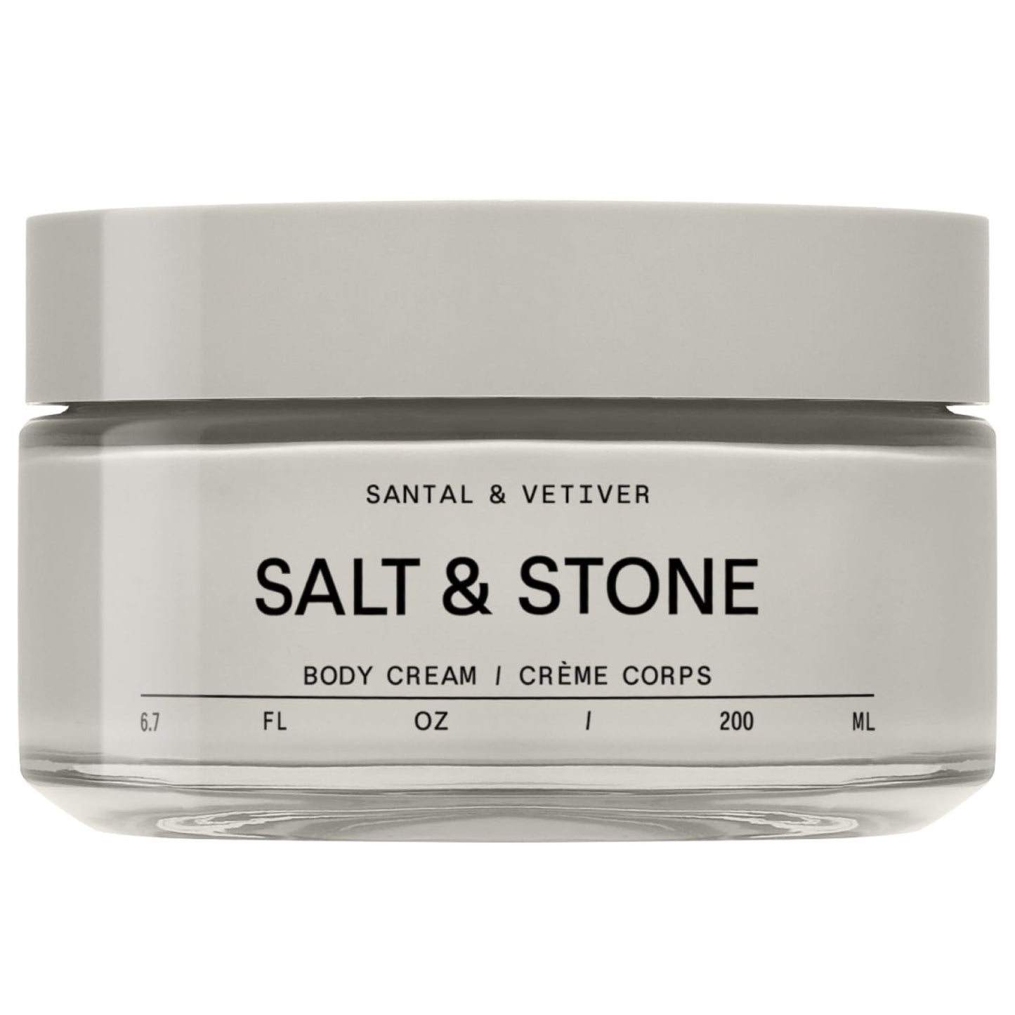 Salt & Stone Body Cream – Santal & Vetiver | Hydrating Formula with Seaweed Extracts, Spirulina & Squalane | Deep Hydration, Skin Barrier Support & Healthy Glow | for all Skin Types (6.7 fl oz)