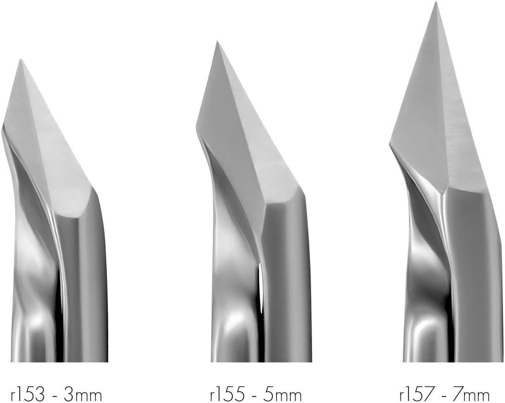 GERMANIKURE Tapered Professional Cuticle Trimmer - 1/4 Quarterl Jaw Nipper - Ethically Made in Germany - FINOX Stainless Steel Sharp Cuticle Remover in Leather Case – Manicure Tool, r153, 3mm