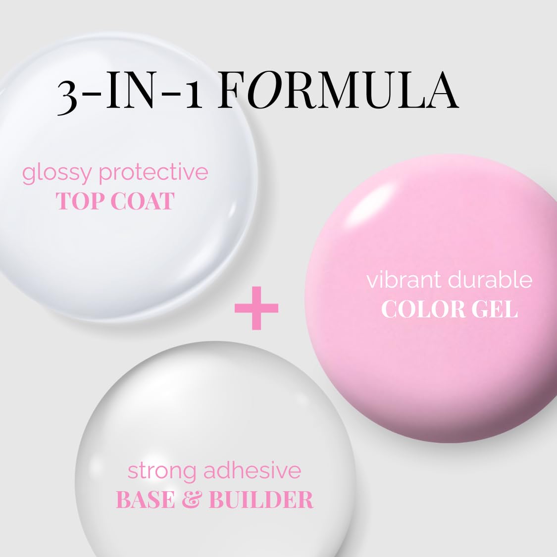 NAILOG One Step Baby Pink Gel Nail Polish 12ml Top Coat Color Gel Base 3-In-1 Formula Soak Off UV Gel Polish for Home DIY & Gifting | Pink