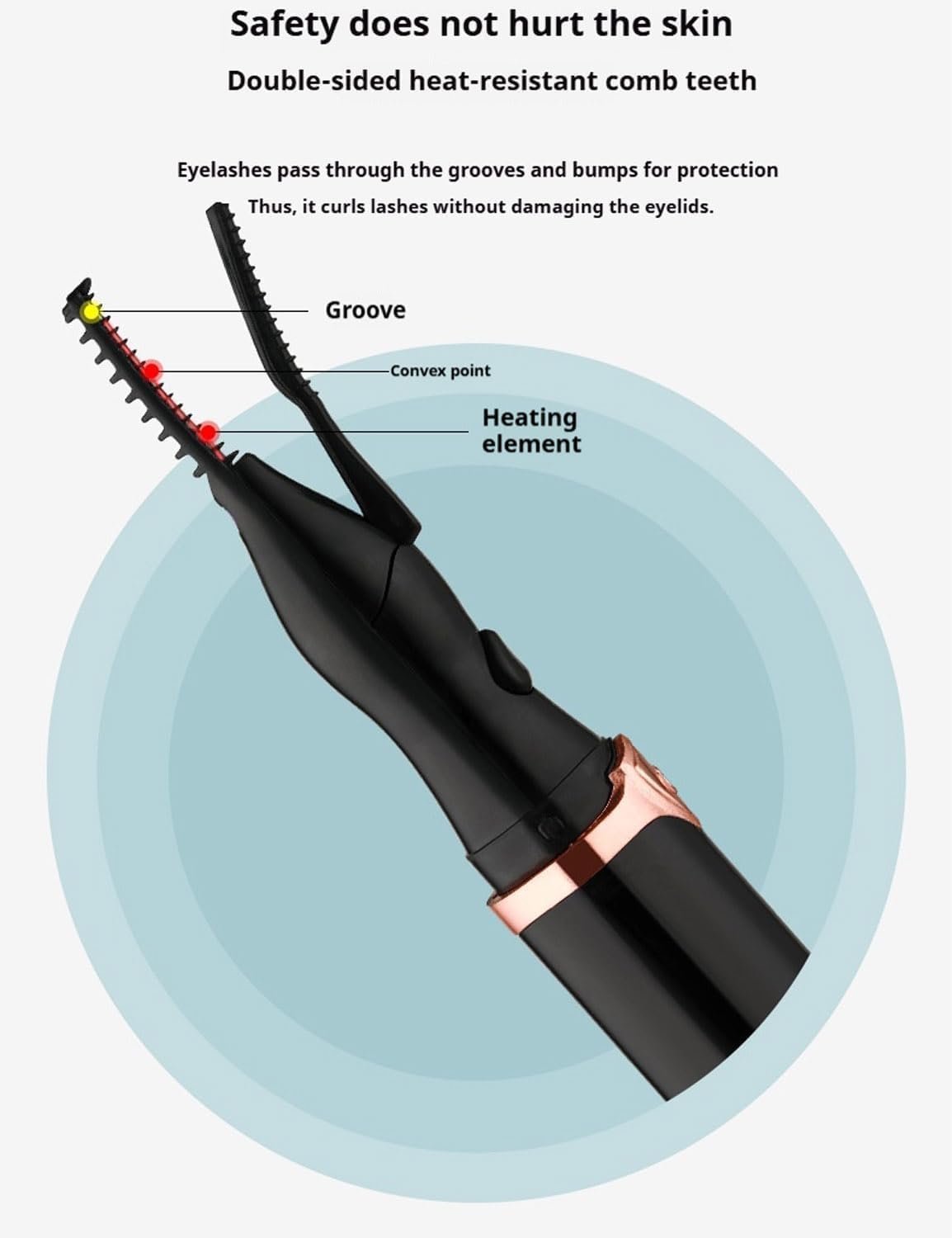 Peshoriadm Eyelash Curler, 2-in-1 Electric Heated Eyelash Curler, 3 Temperature Modes, USB Rechargeable Eyelash Styling Tool,Natural Curling for Women Makeup Tools (Pink)