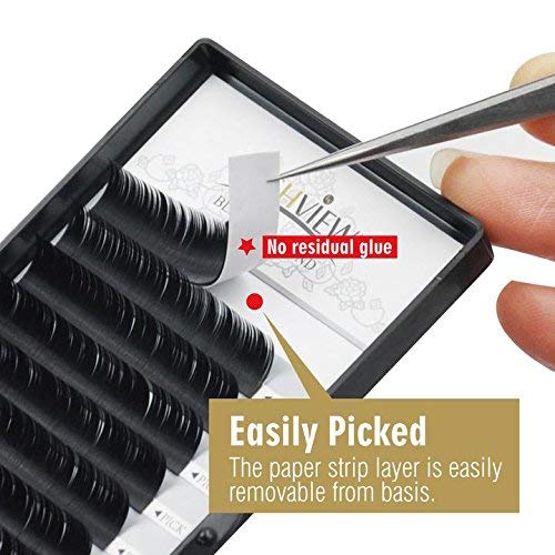 Lashview 0.20mm Ellipse Flat False Eyelash Extensions Extremely Soft Application-friendly Lashes C Curl 13mm