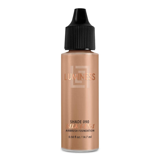 Luminess Air Silk 4-In-1 Airbrush Foundation- Foundation, Shade 090 (.5 Fl Oz) - Sheer to Medium Coverage - Anti-Aging Formula Hydrates and Moisturizes - Professional Makeup Kit for Cordless Air Brush