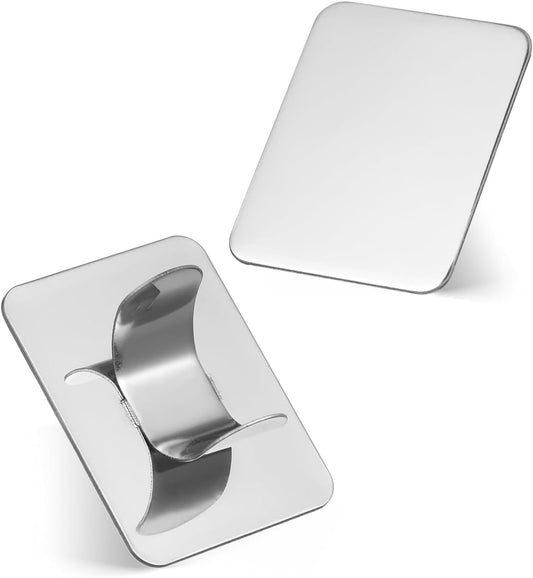 DOITOOL Nail Art Palette 2Pcs Stainless Steel Makeup Mixing Palette Ring DIY Paint Color Mixing Kit Nail Art Polish Holder