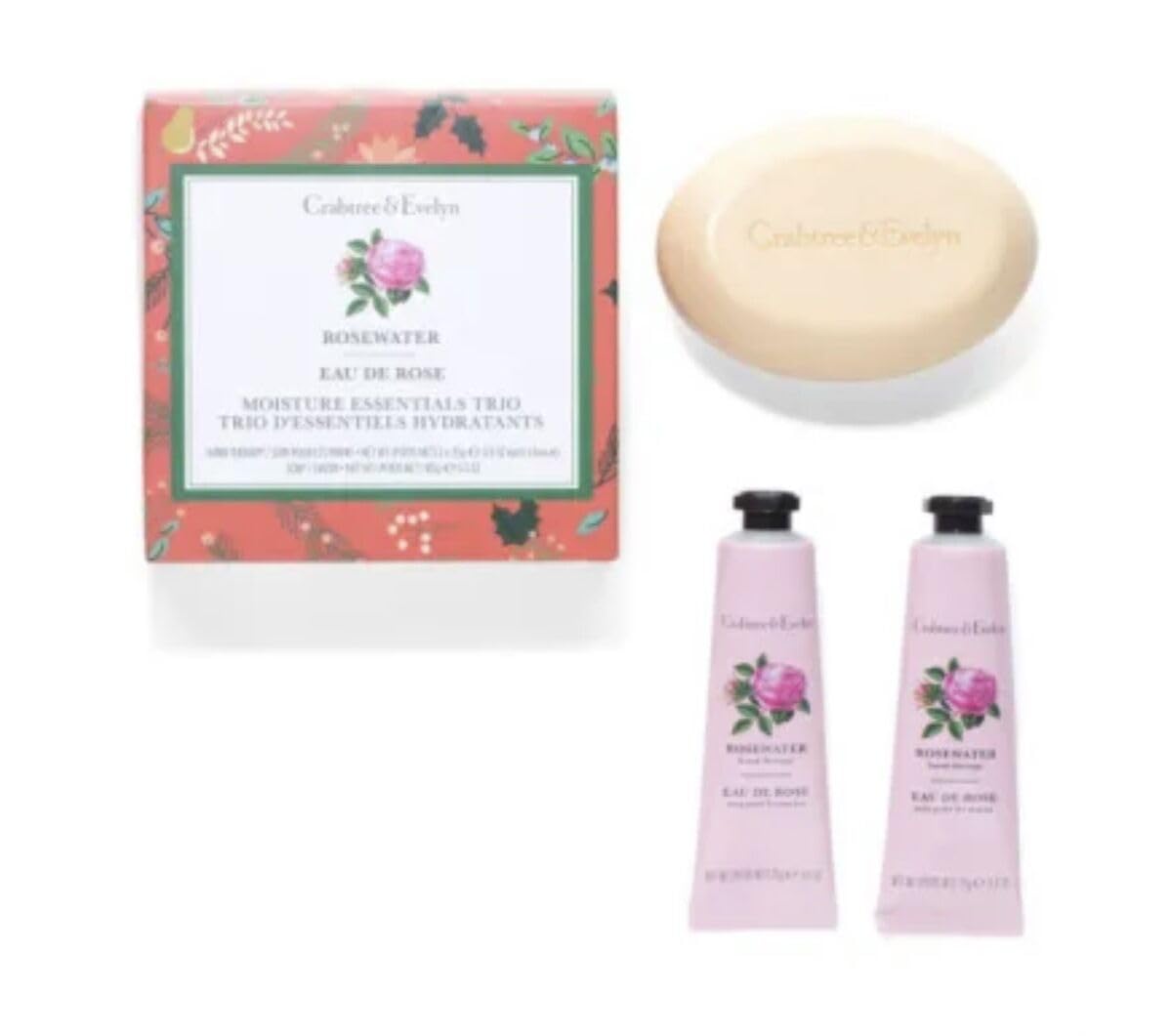 Crabtree & Evelyn Rosewater Bar Soap & Hand Therapy Gift Set