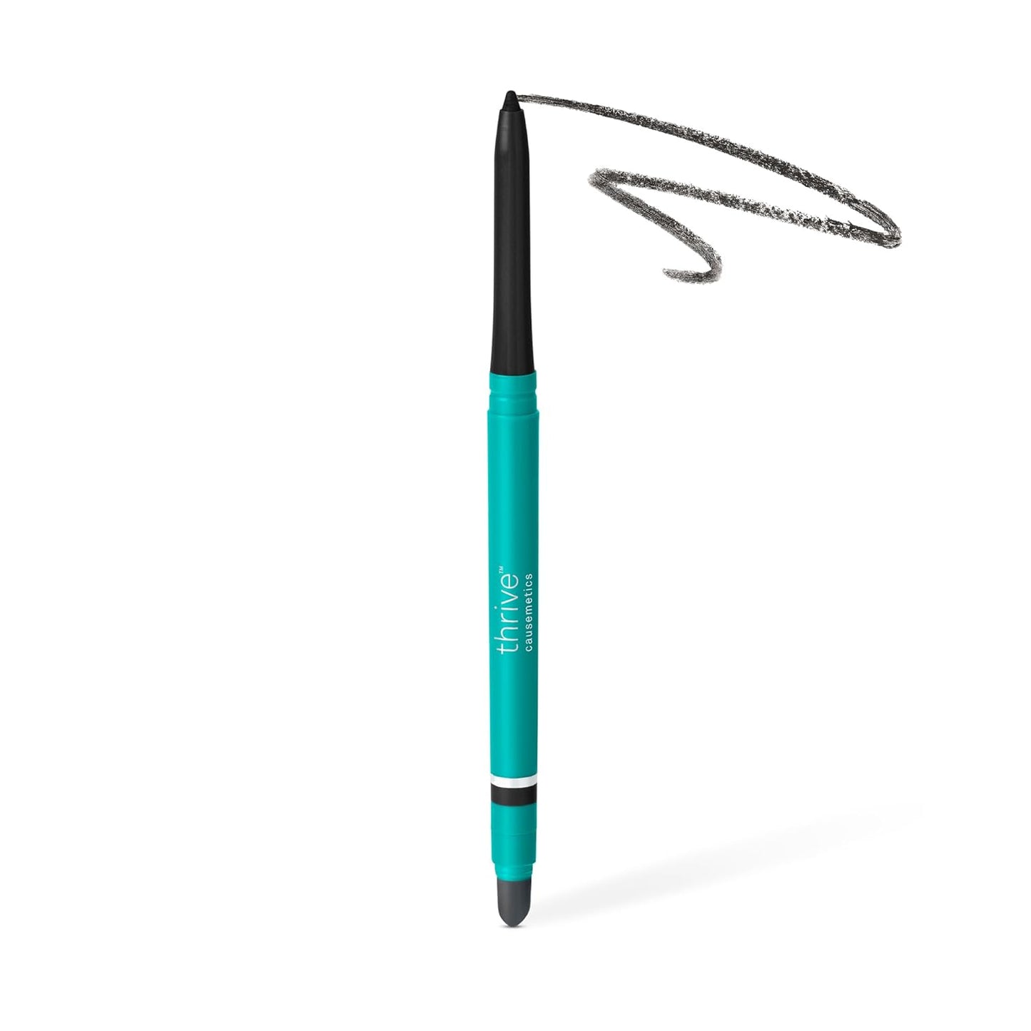 Thrive Causemetics Infinity Waterproof Eyeliner Pencil, Built In Sharpener & Smudge Tip, Long Lasting, Smudge Proof, Hyaluronic Acid & Shea Butter, Vegan & Cruelty Free, Lauren (Black Matte)