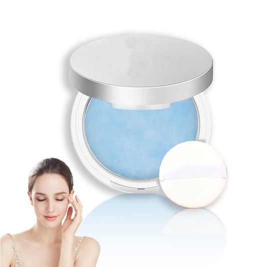 Chillab Lavender Matte Powder,Oil Control Face Pressed Powder Face Setting Powder with Mini Powder Puff for Silky Flawless Long-Lasting Lightweight Skin-friendly Face Cosmetics (Floating Cloud)