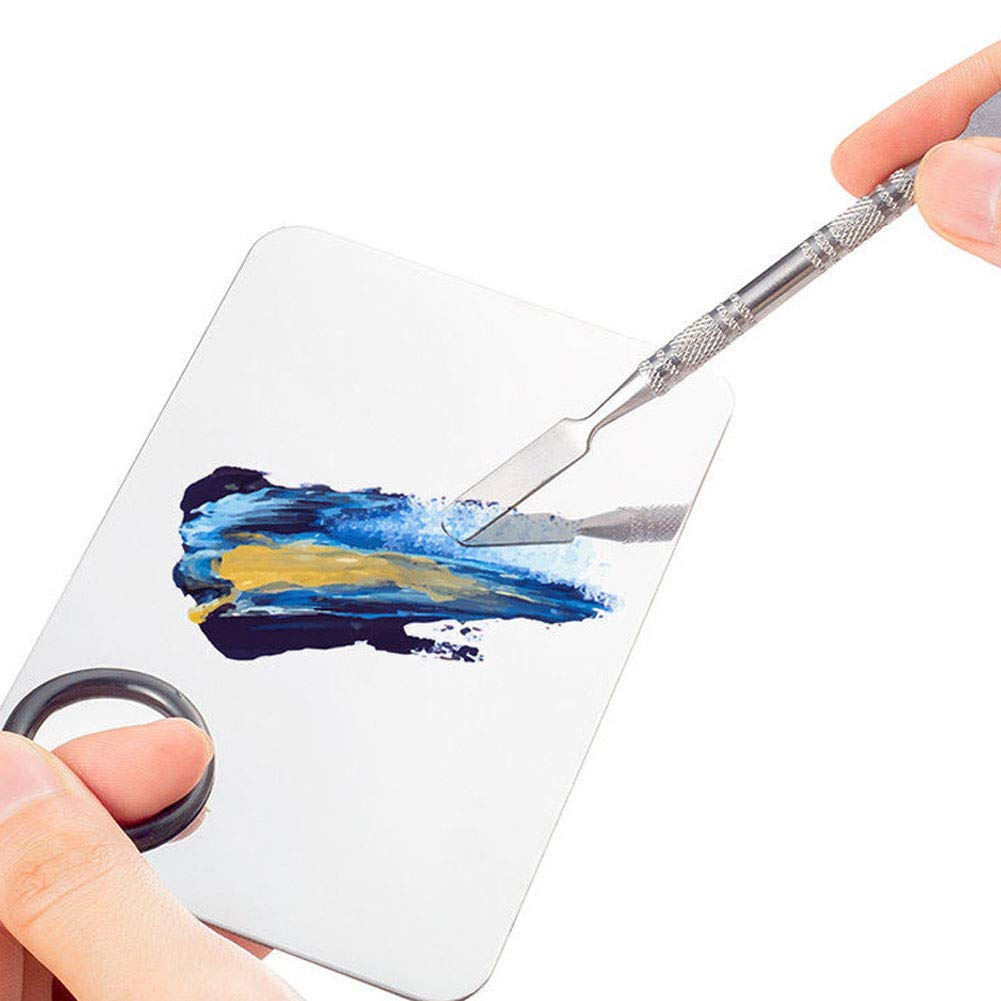 4 Pieces Makeup Spatula Cosmetics Mixing Spatula Stainless Steel Cosmetic Makeup Spatula Makeup Palette Spatula Tool Double Headed Makeup Stirring Spatula Makeup Accessories(150 mm, Silver)