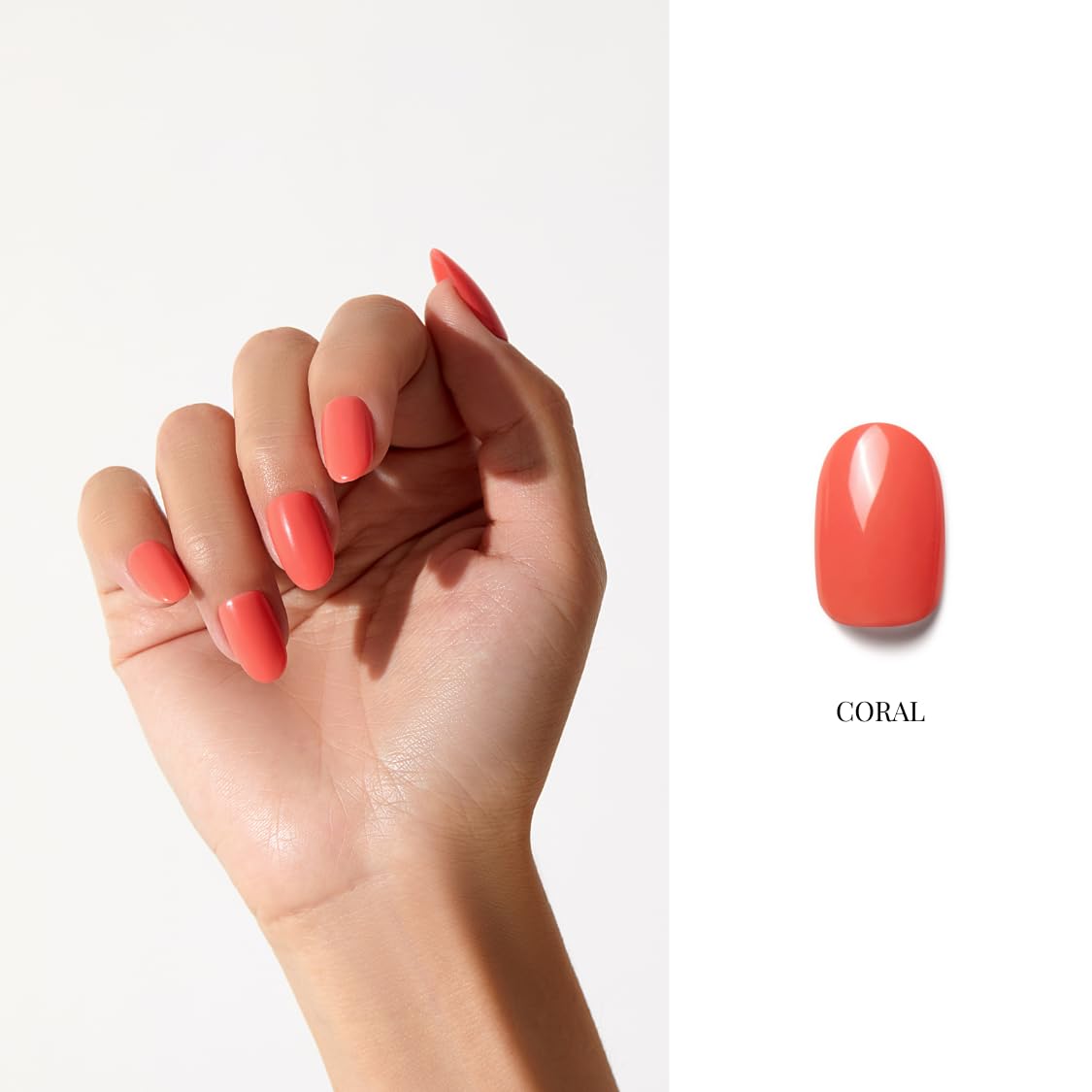 NAILOG One Step Coral Gel Nail Polish 12ml Top Coat Color Gel Base 3-In-1 Formula Soak Off UV Gel Polish for Home DIY & Gifting | Coral