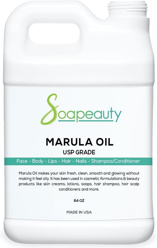 Marula Oil by Soapeauty | 100% Pure & Natural, Cold Pressed, Rich in Vitamin E & Omega Fatty Acids | Best for Skin, Hair, Face, Nails, and Soap Making | 64 fl oz