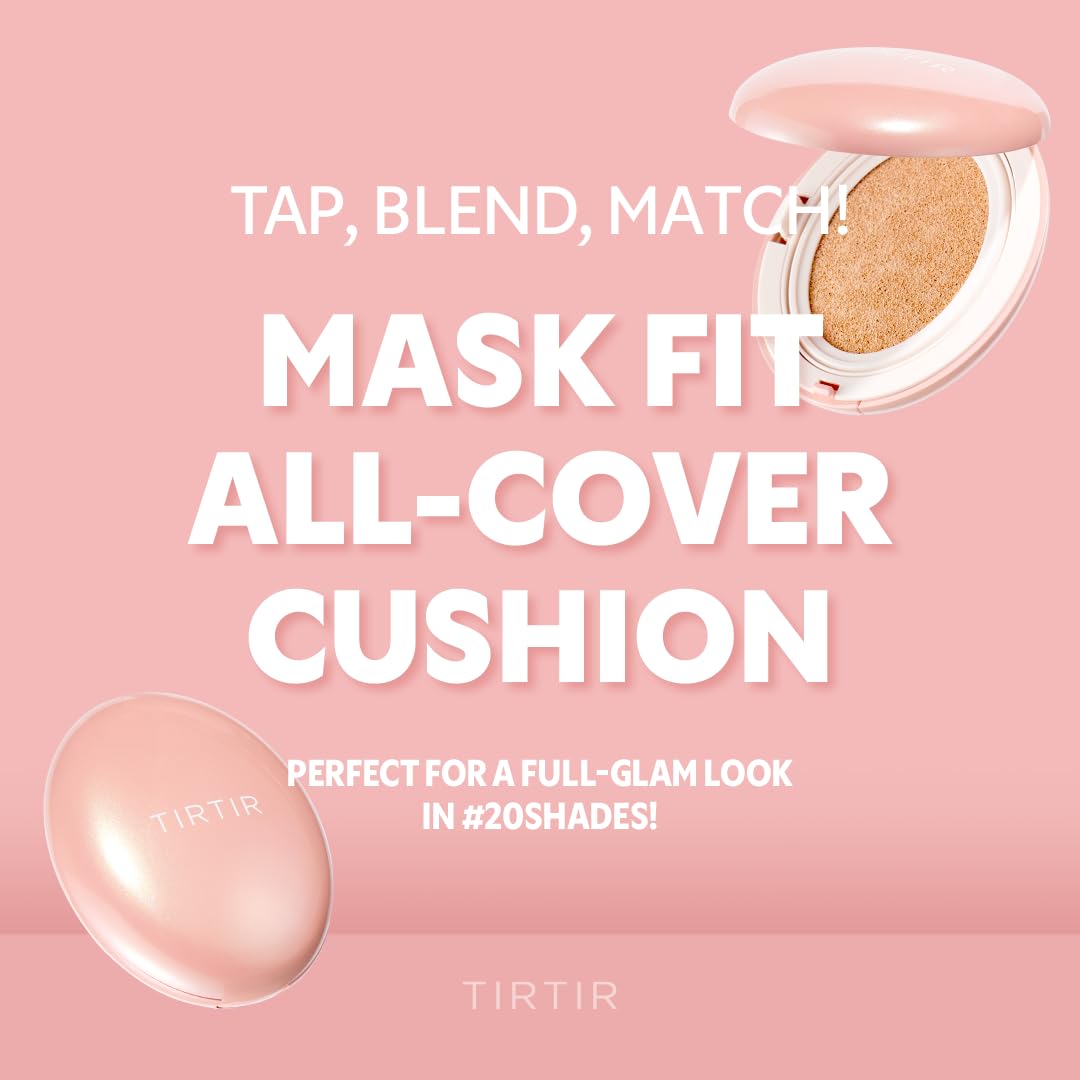 [*Mini Size*] TIRTIR All Cover Pink Cushion | Korean Cushion Foundation, (#25N Mocha, 0.15 Fl Oz)
