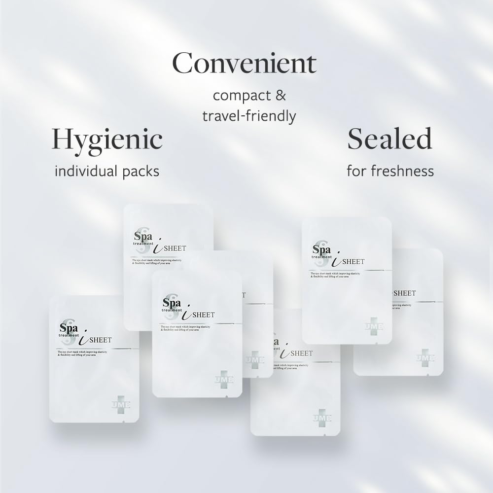 Spa Treatment UMB Stretch iSheet Japanese Under Eye Masks (7 Pairs) - Effective Anti-Aging Under Eye Patches for Dark Circles, Dry, Dull Skin Around the Eyes - Moisturize and Refresh your Skin