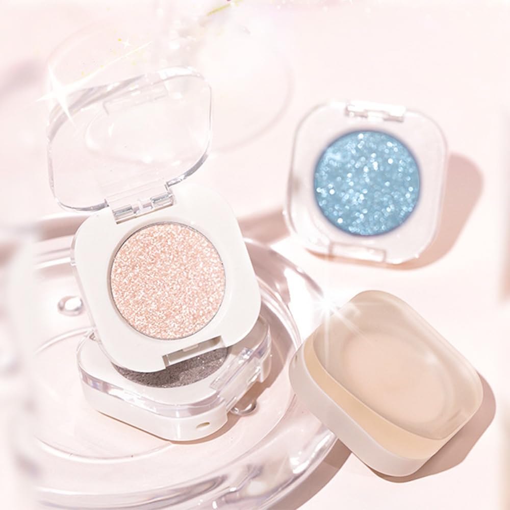 Smoky Gray Matte Eyeshadow Palette for Women, Single Monochrome Eye Shadow Makeup, Shiny Pressed Powder, Blendable Natural sombras para ojos, Holographic,Vegan,Travel -28