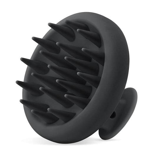 HEETA Scalp Massager Hair Growth, Scalp Scrubber with Soft Bristles, Integrated Silicone Design, Exfoliator for Dandruff Removal & Relaxation, Shampoo Brush Fit Wet Dry Hair Use, Black