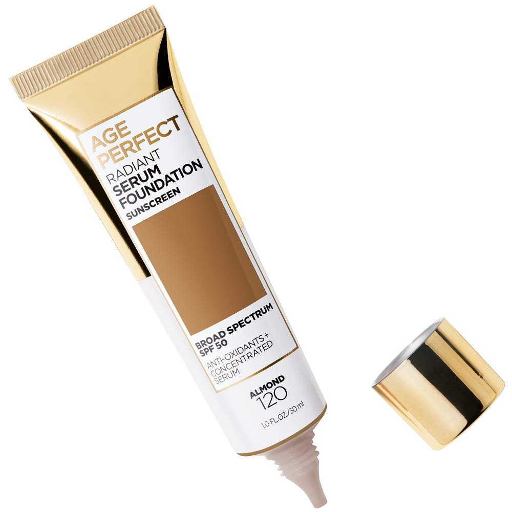 L'Oreal Paris Age Perfect Radiant Serum Foundation with SPF 50, Almond, 1 Ounce