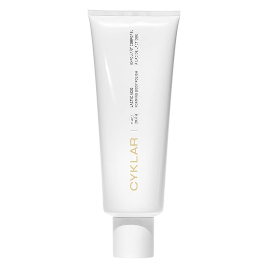 Lactic Acid Foaming Body Polish – Exfoliating Body Wash with Chemical & Physical Smoothers – Includes Glycerin Hydration, Mandelic Acid & Volcanic Pumice. Fragrance-Free, 11 fl oz