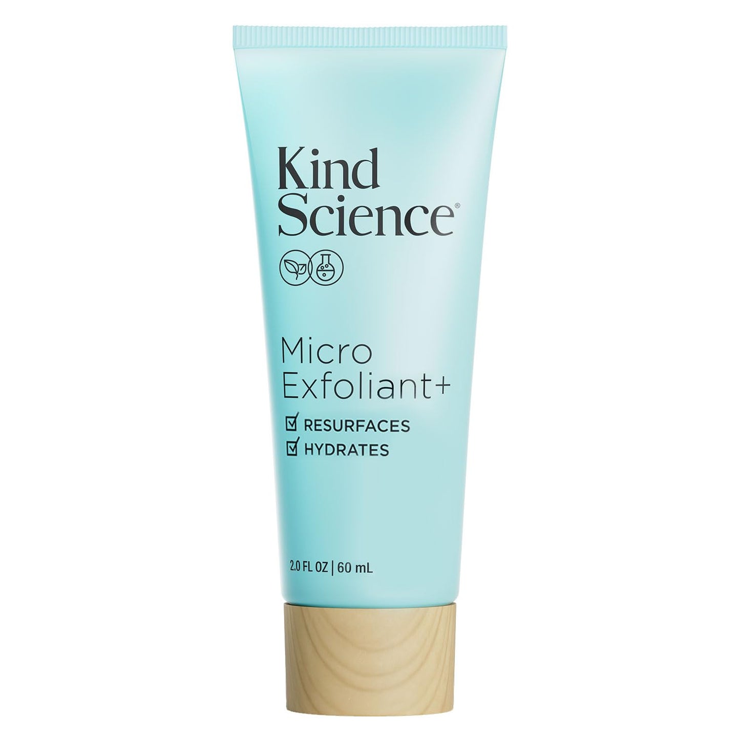 Kind Science Micro Exfoliant Face Scrub - 2-in-1 Exfoliating Face Wash + Facial Mask with AHA to Smooth & Hydrate Skin - Paraben & Fragrance Free, Cruelty Free, 2 oz