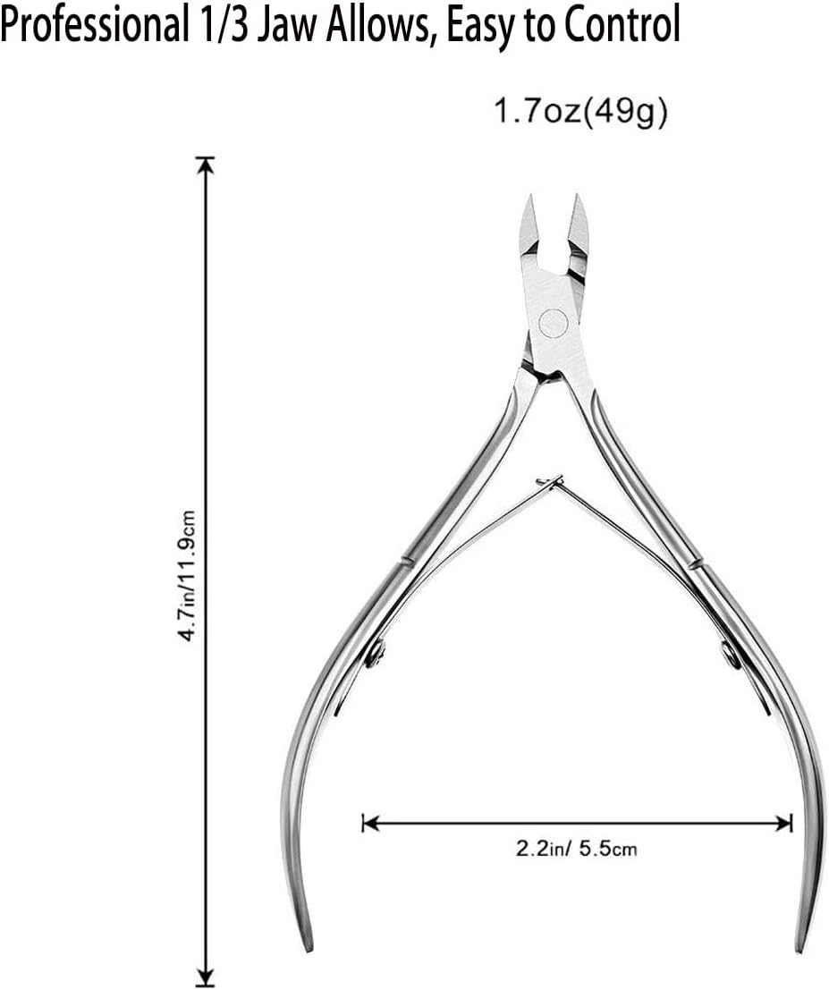 5 Packs Cuticle Trimmer, Cuticle Nippers Professional Stainless Steel Cuticle Cutter Clippers Cuticle Remover, Pedicure Manicure Tools for Fingernails and Toenails