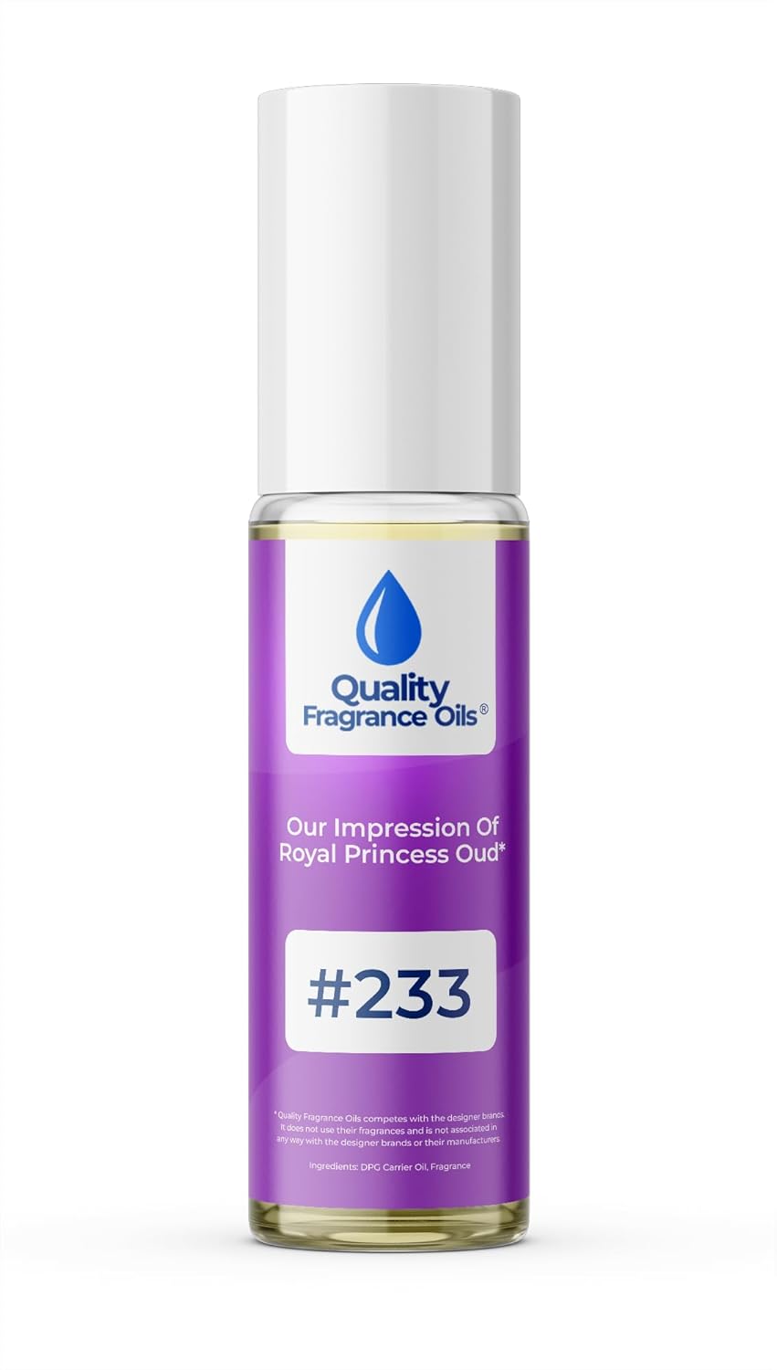 Quality Fragrance Oils' Royal Princess Oud for Women Impression #233 | Long-Lasting Perfume Oil, Alcohol-Free, Strong Scent, 10ml Roll-On | Affordable Alternative to Designer Fragrances