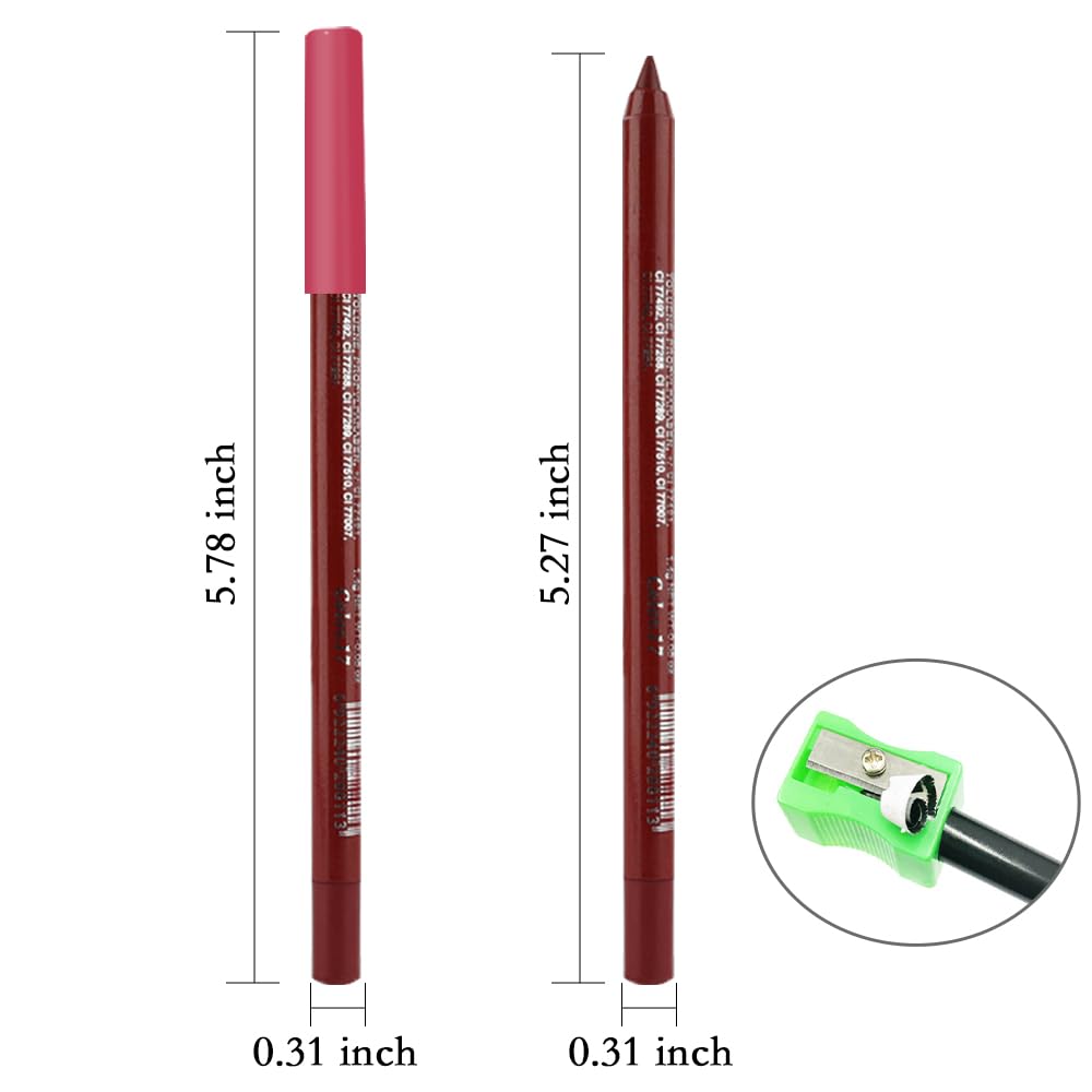 Kaely Gel Eyeliner Pencil for Women, True Red Eye Liner Waterproof Smudge Proof with Sharpener, Waterline Eye Makeup Liners, delineador de ojos contra el agua, Vegan & Cruelty-Free, 17